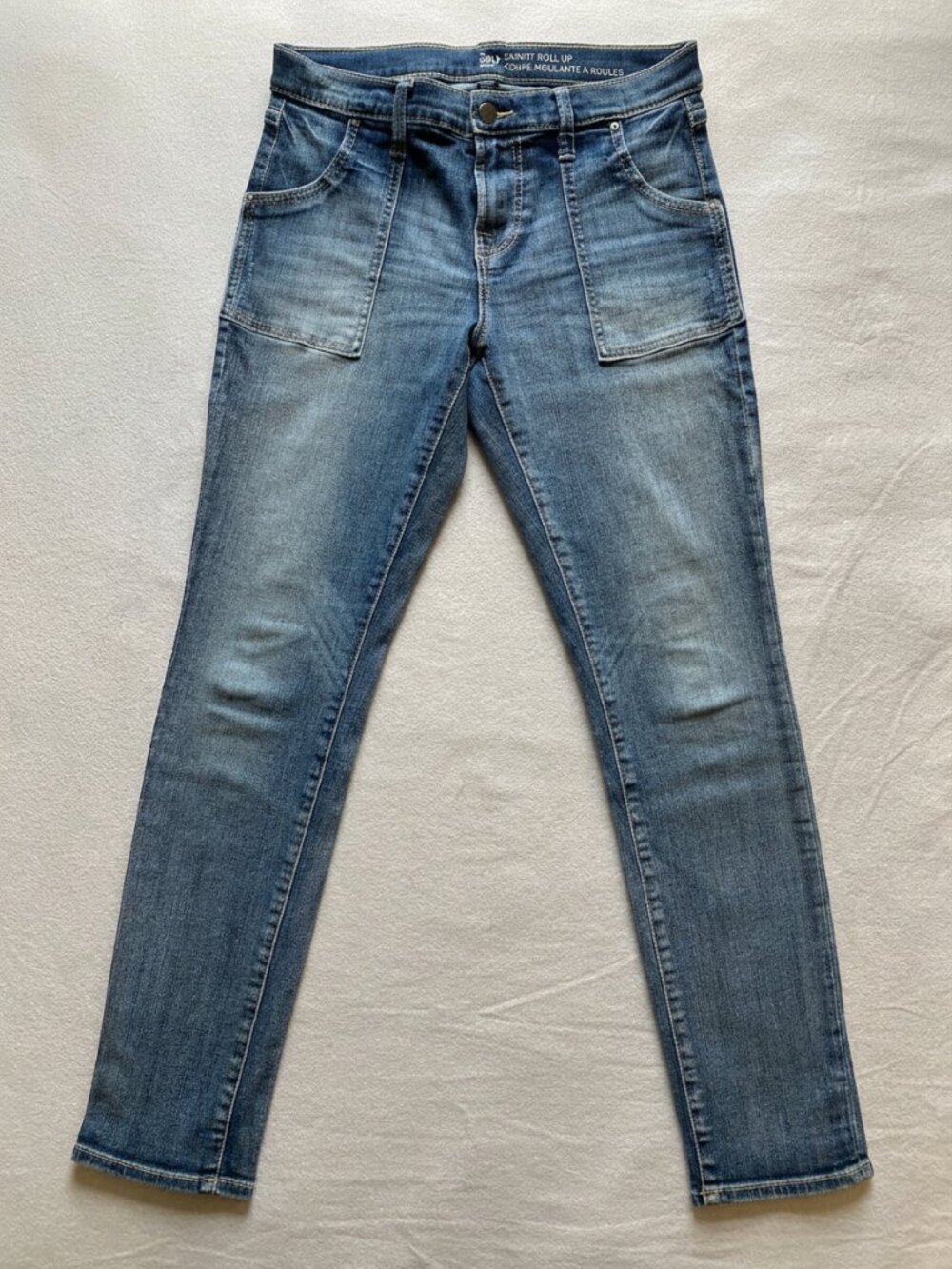 Gap 1969 Skinny Roll Up Jeans Medium Wash Blue Denim Women's 4/27R